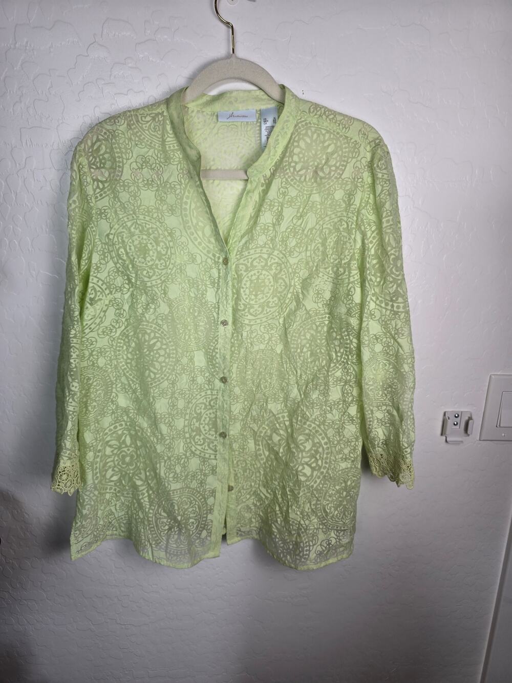 JH Collection Blouse size xl green